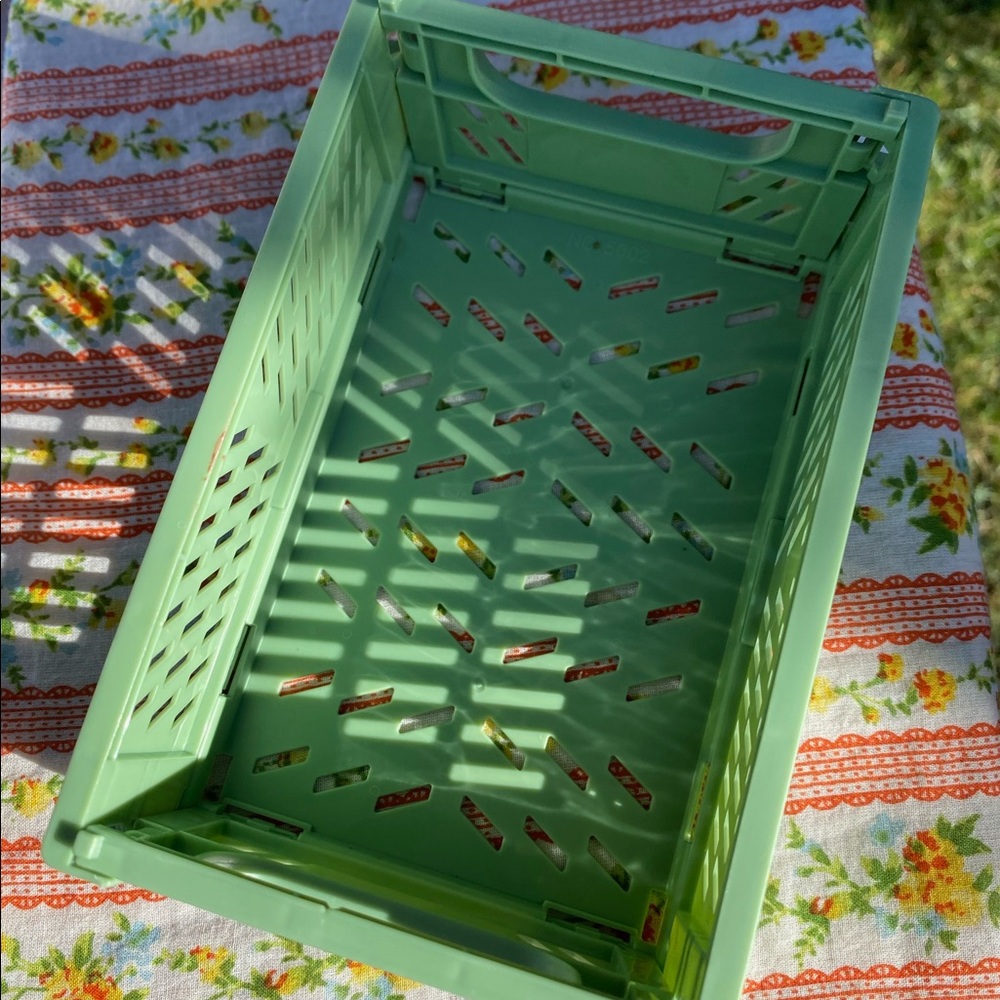 Foldable & Stackable Crate in Sage Green - Picture 2 of 2